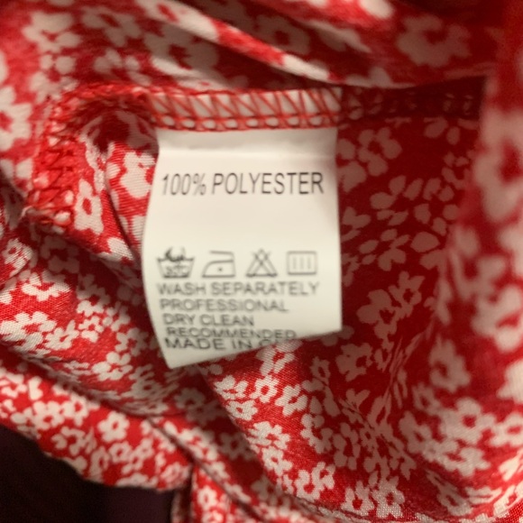 Red & White Sleeveless Floral Mini Dress V-Neck Women’s Sz M EUC - Picture 6 of 7